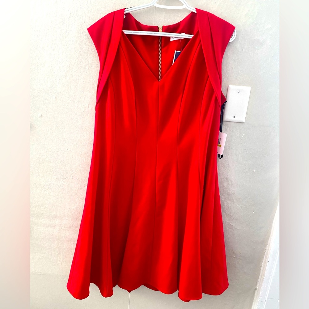 Red Calvin Klein dress
